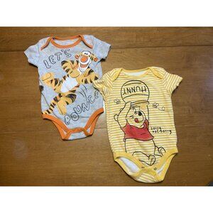 Disney Baby Winnie The Pooh & Tigger Onesies For Infants 12M